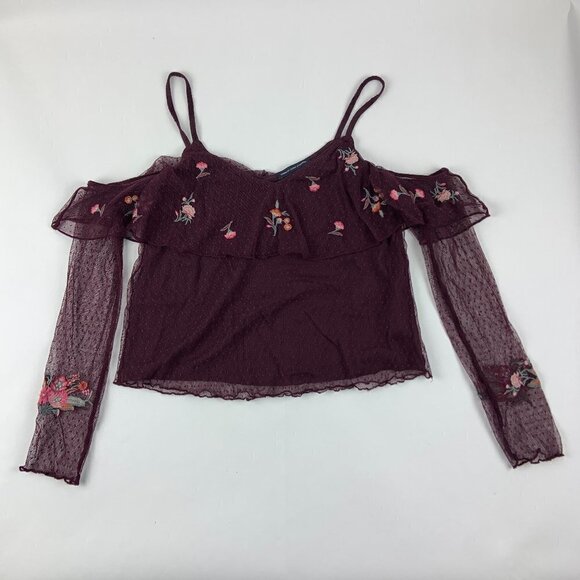 American Eagle Outfitters Womens Blouse Purple XS - Picture 1 of 6